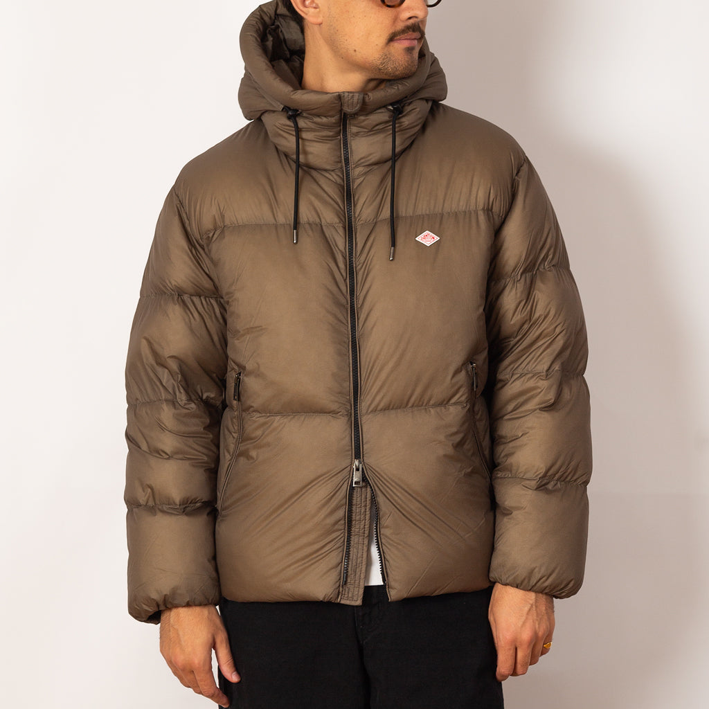 Down Hooded Jacket - Dark Beige