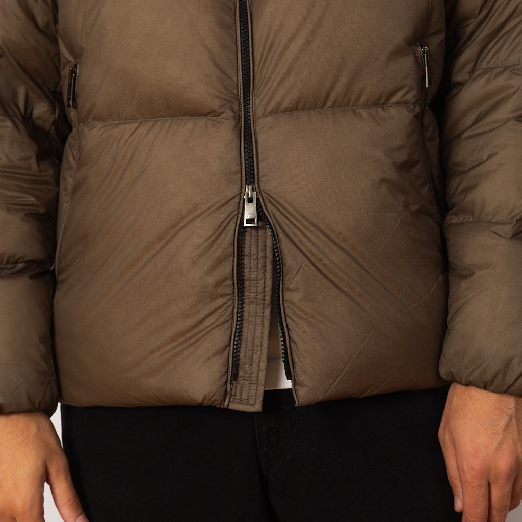 Down Hooded Jacket - Dark Beige