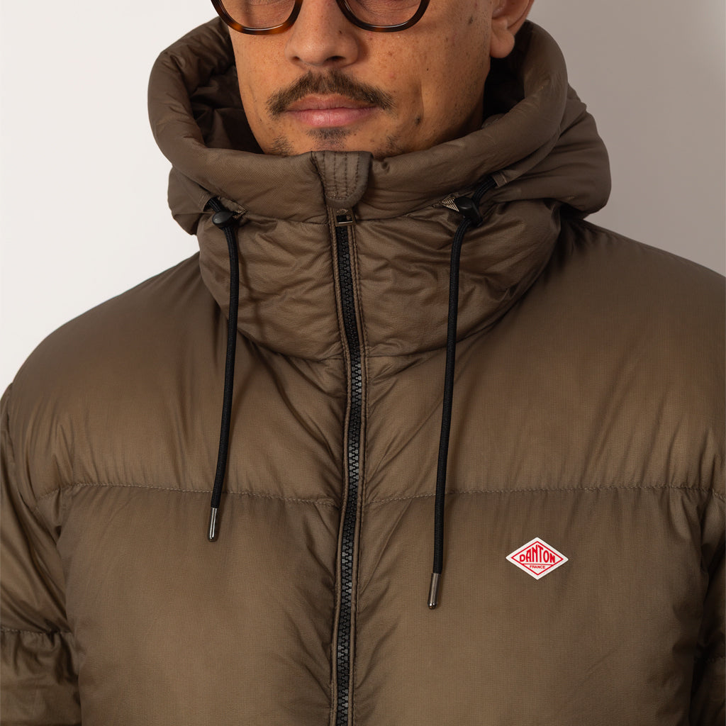 Down Hooded Jacket - Dark Beige