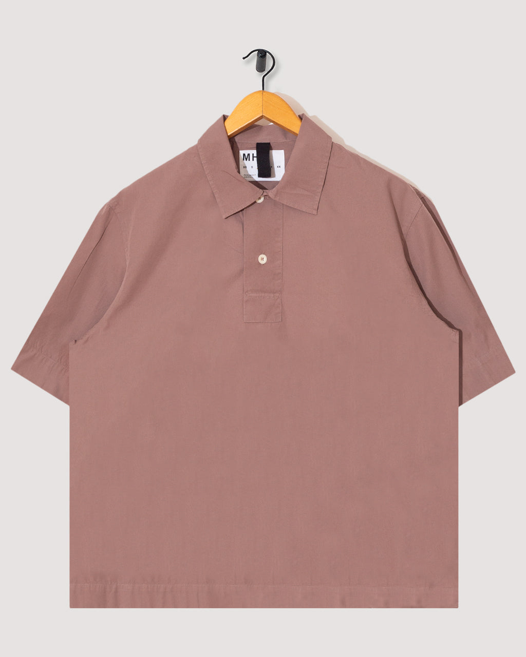 Offset Placket Polo - Mineral Pink | MHL By Margaret Howell Offset Placket Polo - Mineral Pink | MHL By Margaret Howell