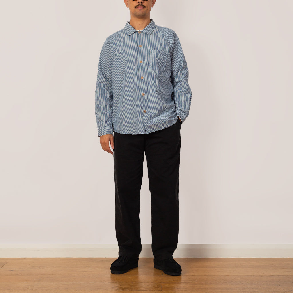 Raglan Shirt - Blue Crinkle Stripe