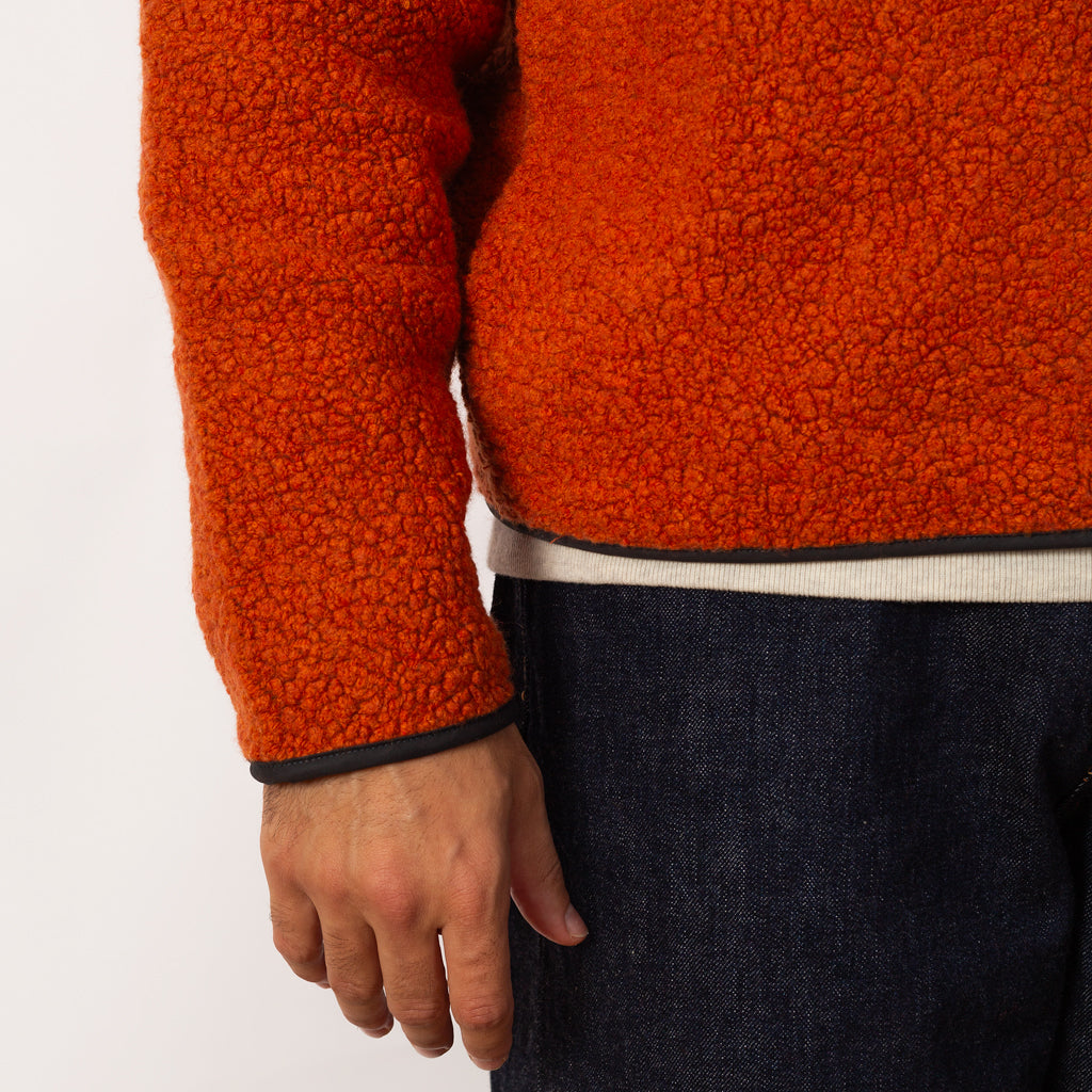 Bjorn Sherpa Wool Fleece Jacket - Orange