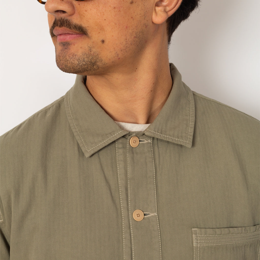 Meyer Shirt Jacket - Silver Sage Herringbone