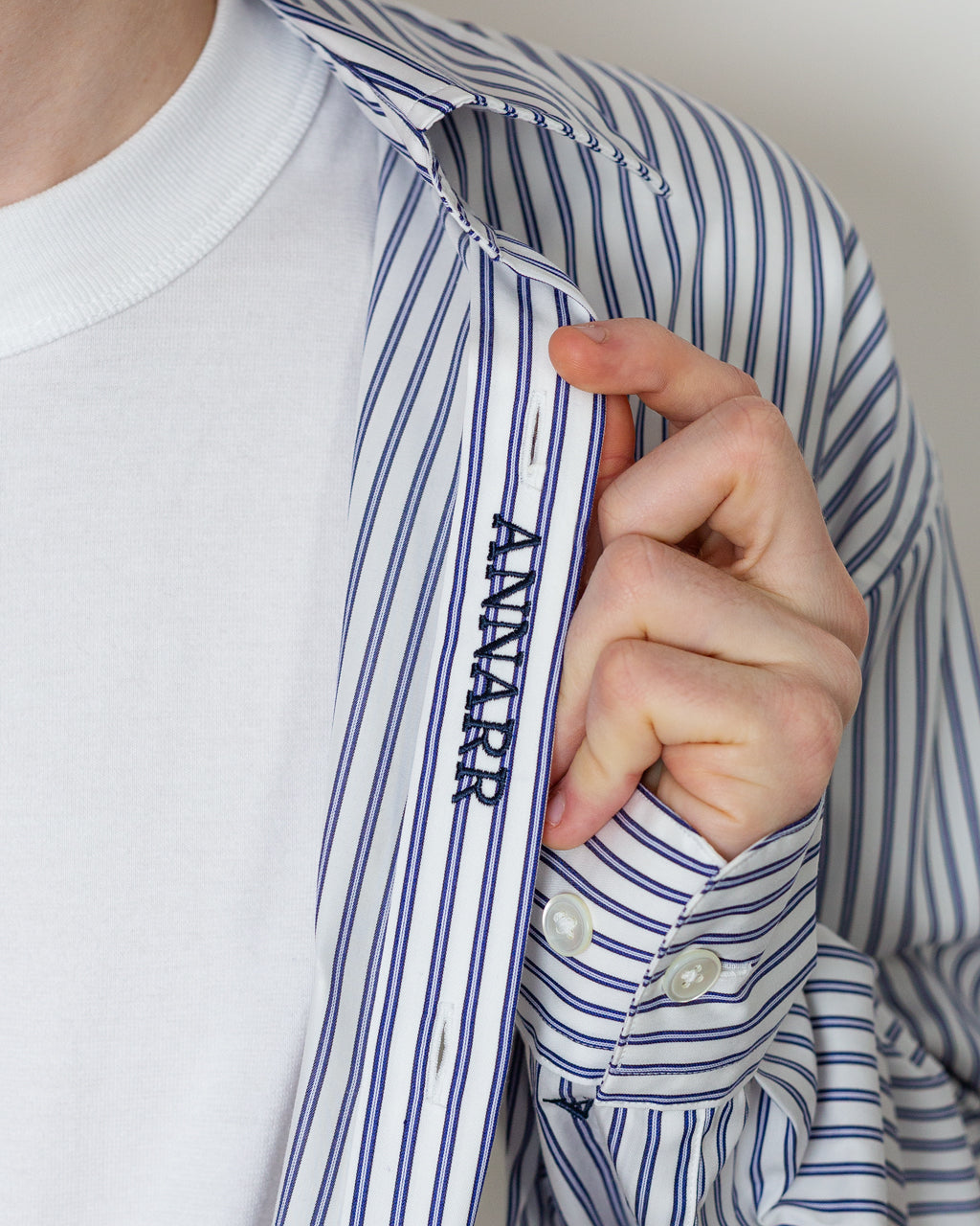 Anrvolund Stripe Shirt - Dark Navy Stripe