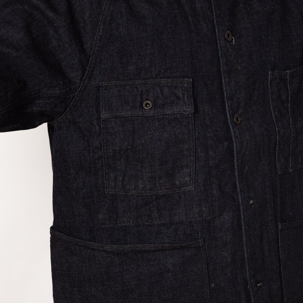 12oz Denim CACTUS Coverall (BLK-Thread ver.) - Indigo