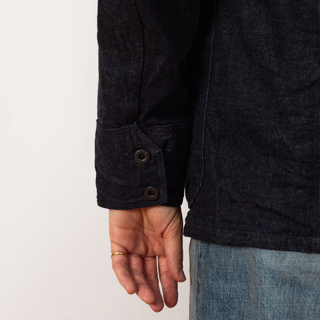 12oz Denim CACTUS Coverall (BLK-Thread ver.) - Indigo
