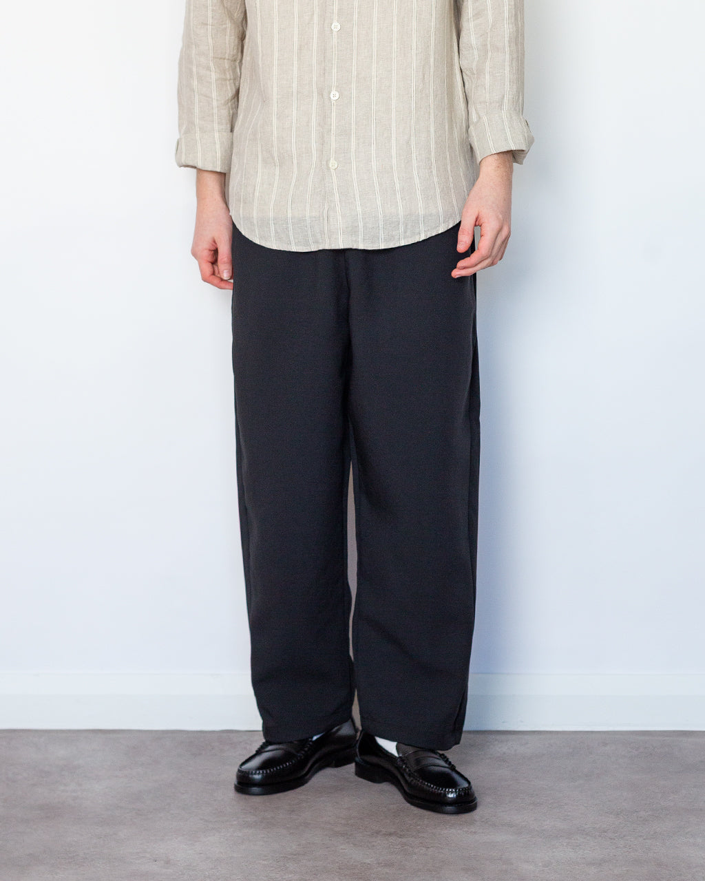 Wide Ankle Easy Pants - Black