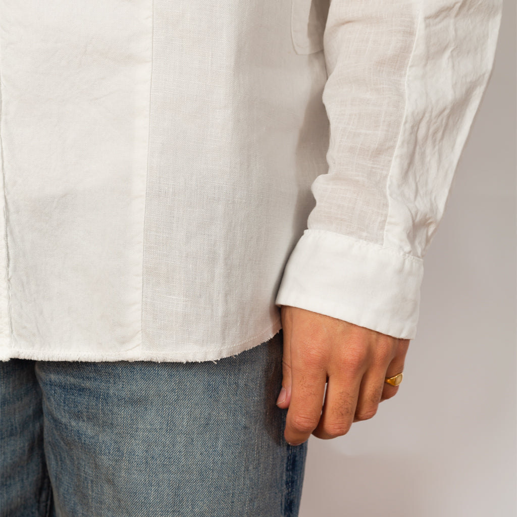 Cotton x Linen Patchwork KATMANDU Shirt 23' - White