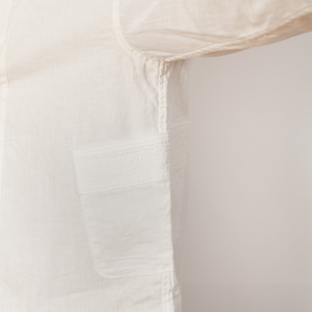Cotton x Linen Patchwork KATMANDU Shirt 23' - White