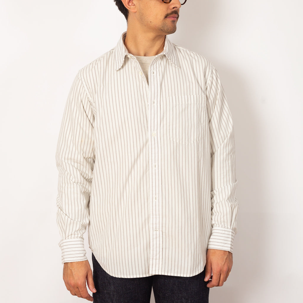 Algot Poplin Shirt - Ecru Stripe