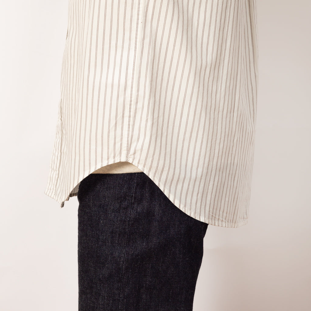 Algot Poplin Shirt - Ecru Stripe