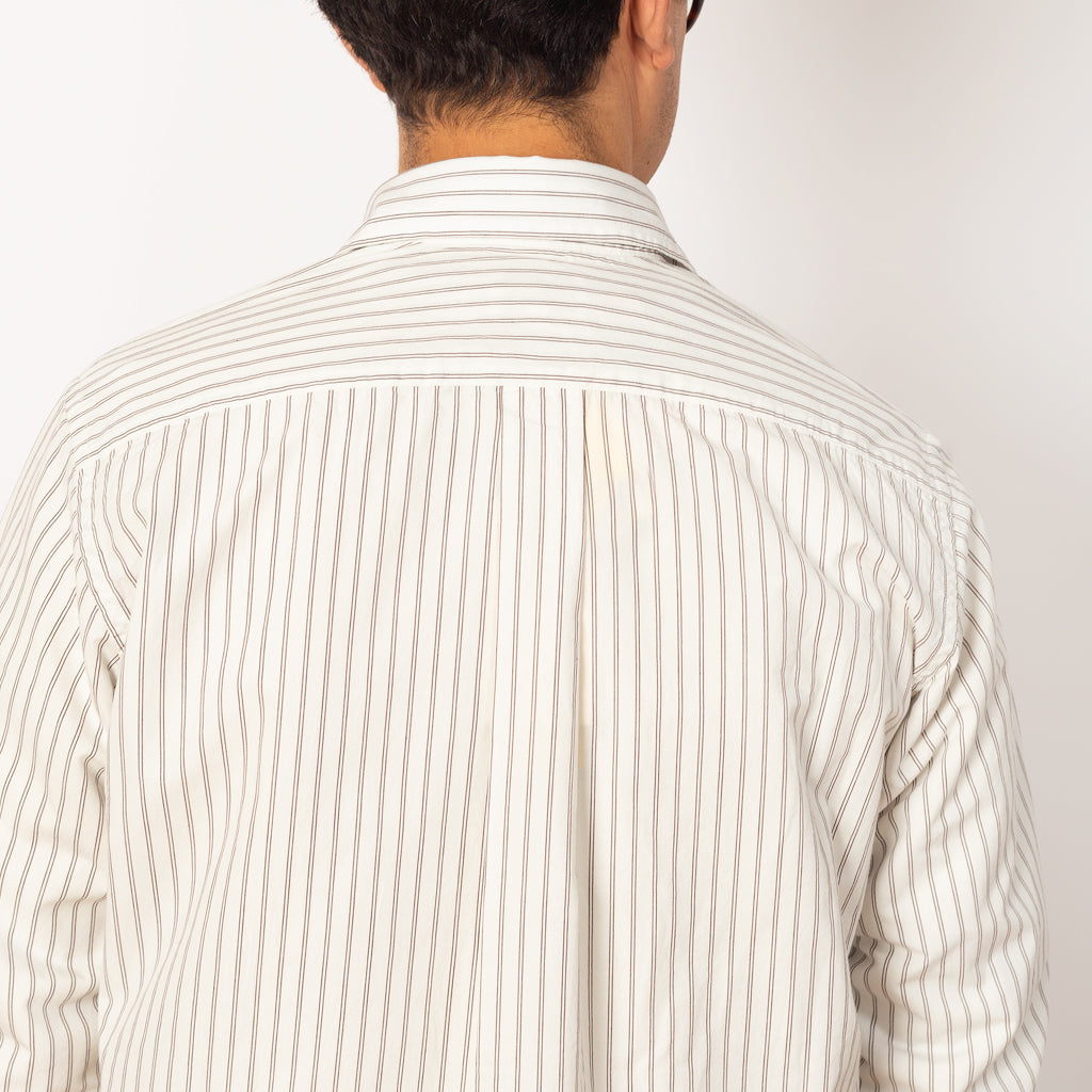 Algot Poplin Shirt - Ecru Stripe