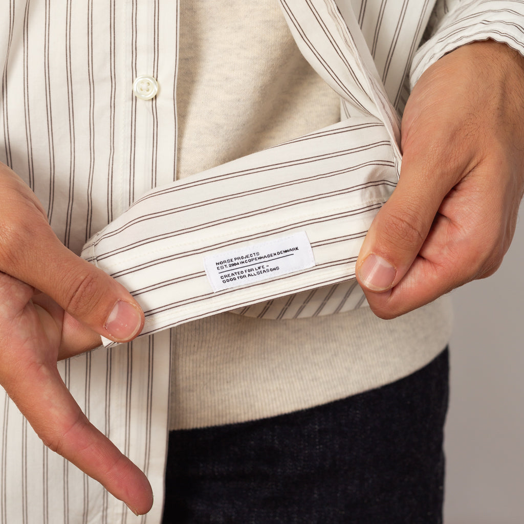 Algot Poplin Shirt - Ecru Stripe