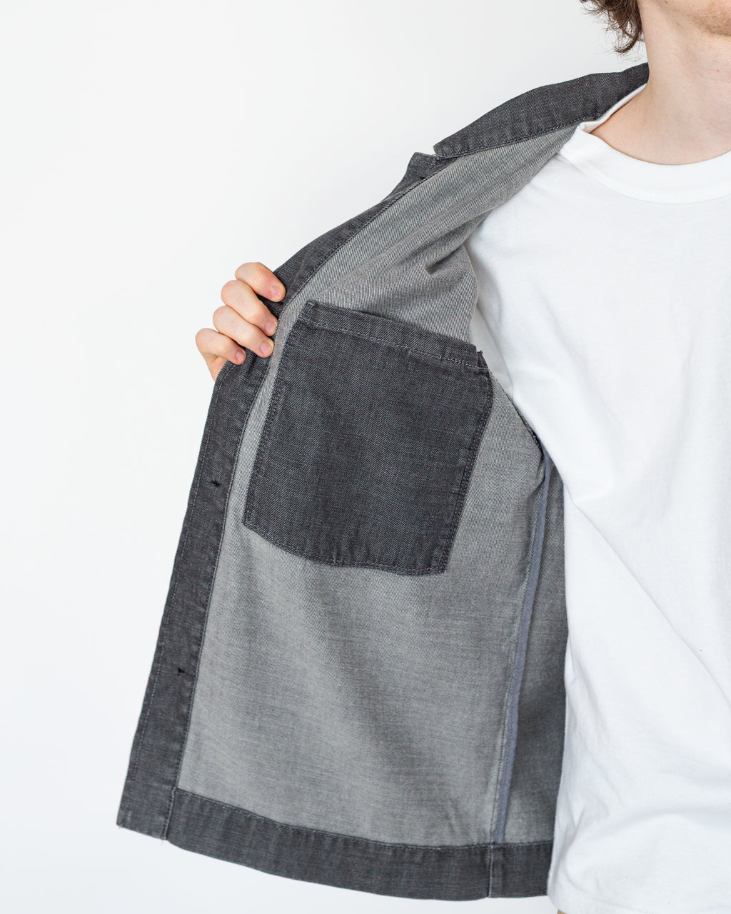Anrfloki Selvedge Denim Overshirt - Light Grey Denim
