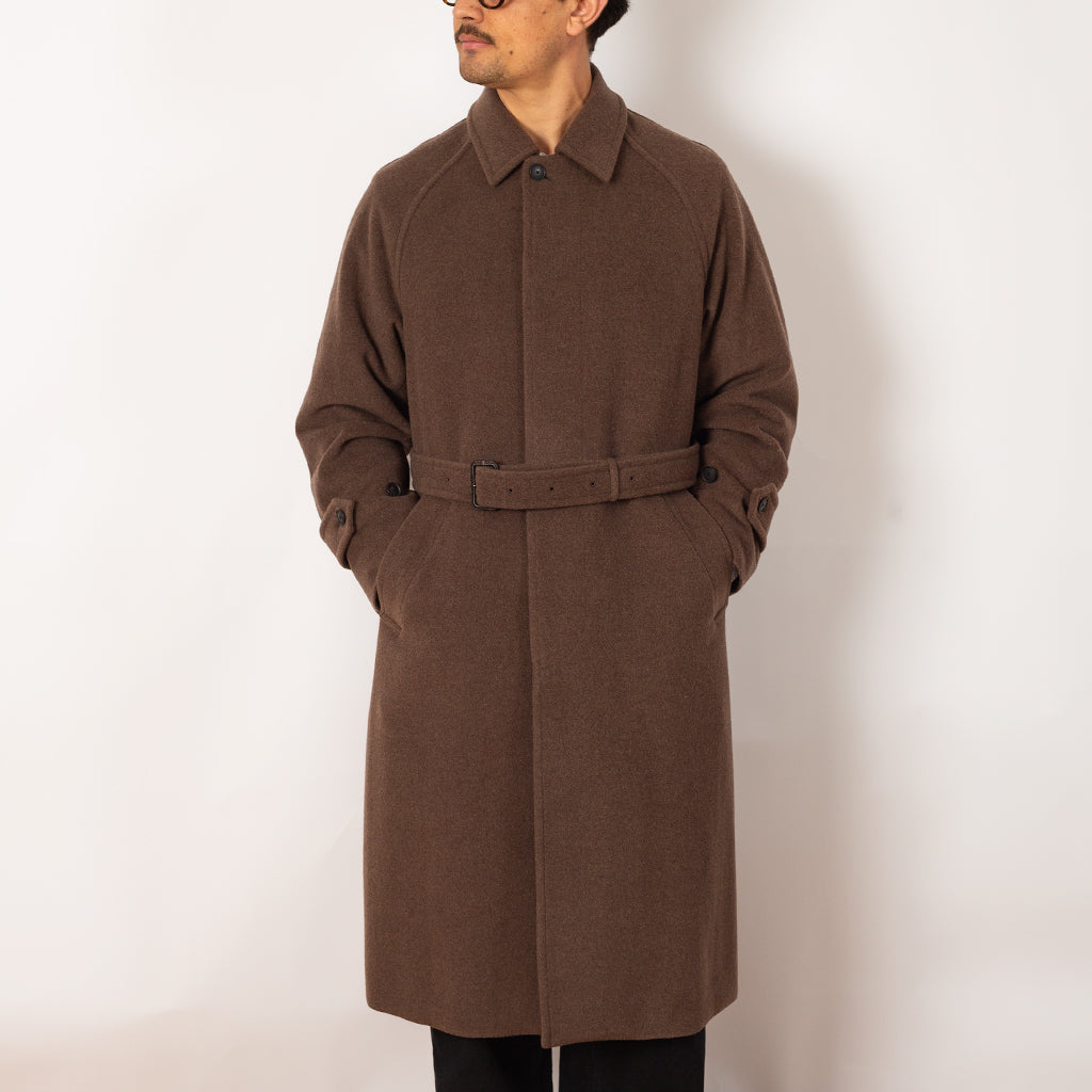 Wool Mosser Soutien Collar Coat - Top Brown