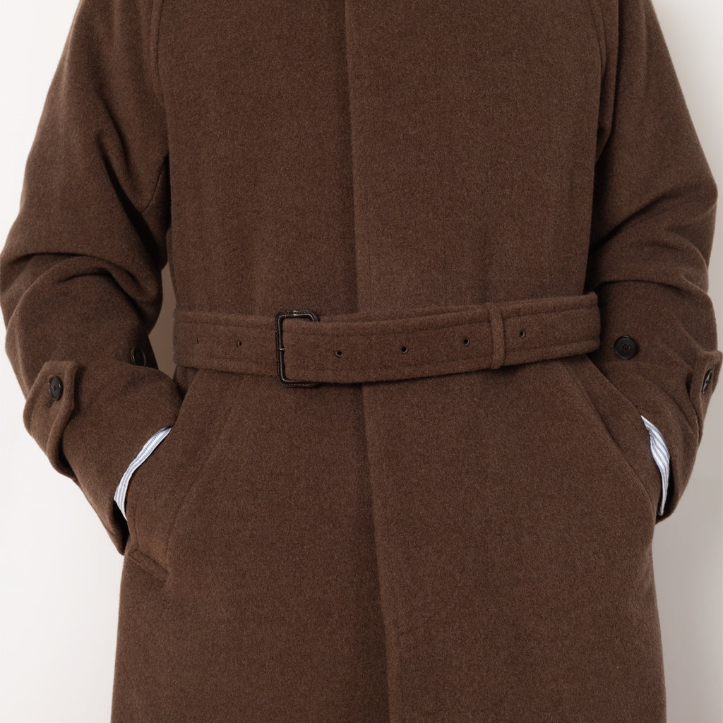 Wool Mosser Soutien Collar Coat - Top Brown