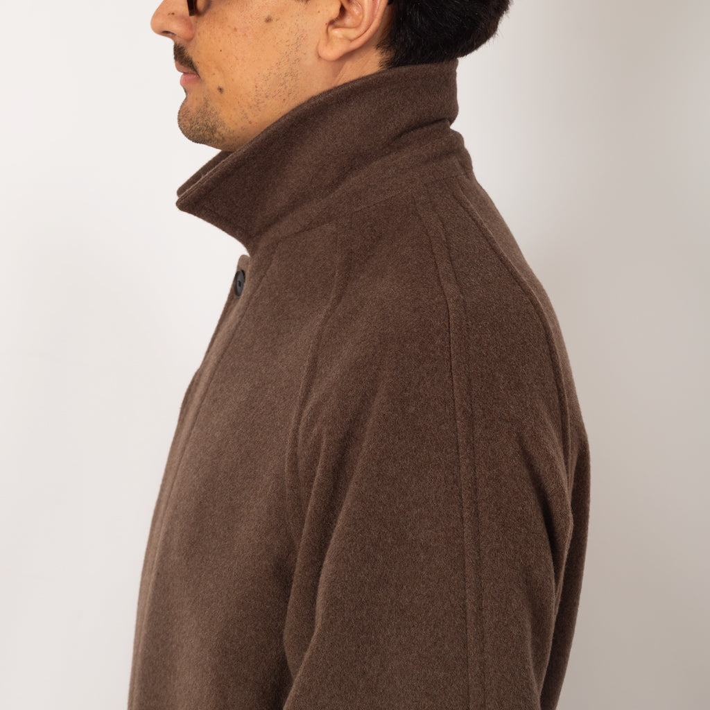 Wool Mosser Soutien Collar Coat - Top Brown