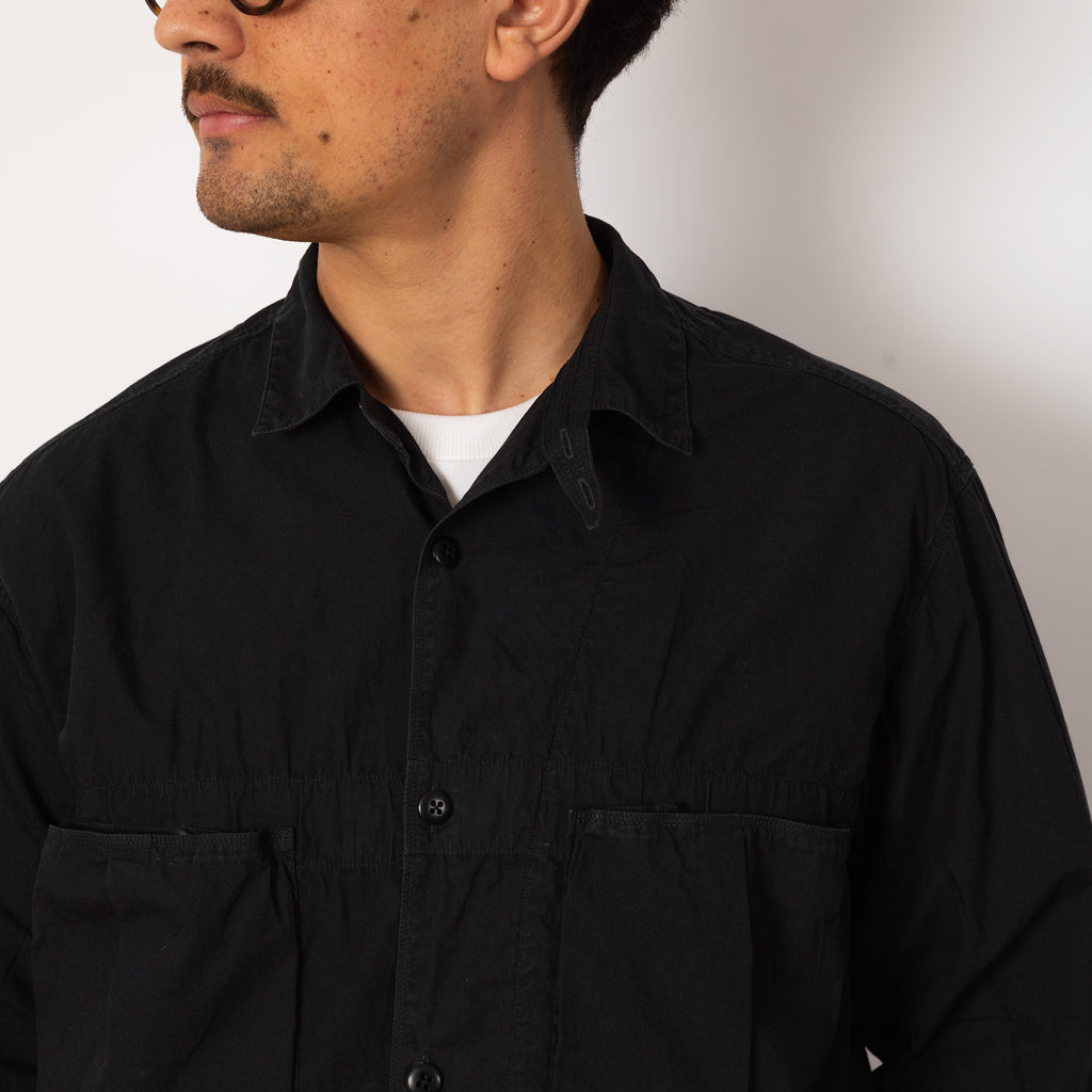 Broad Cloth Anorak Shirt - Black