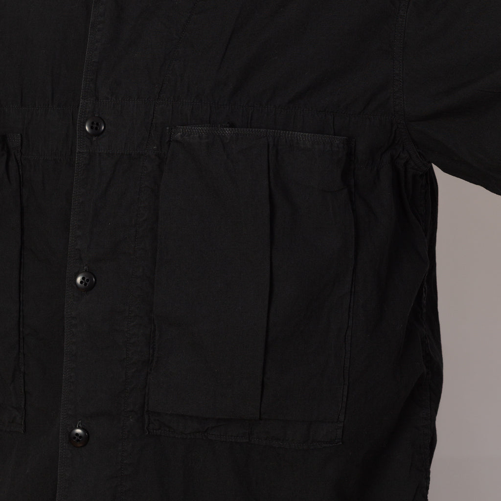 Broad Cloth Anorak Shirt - Black