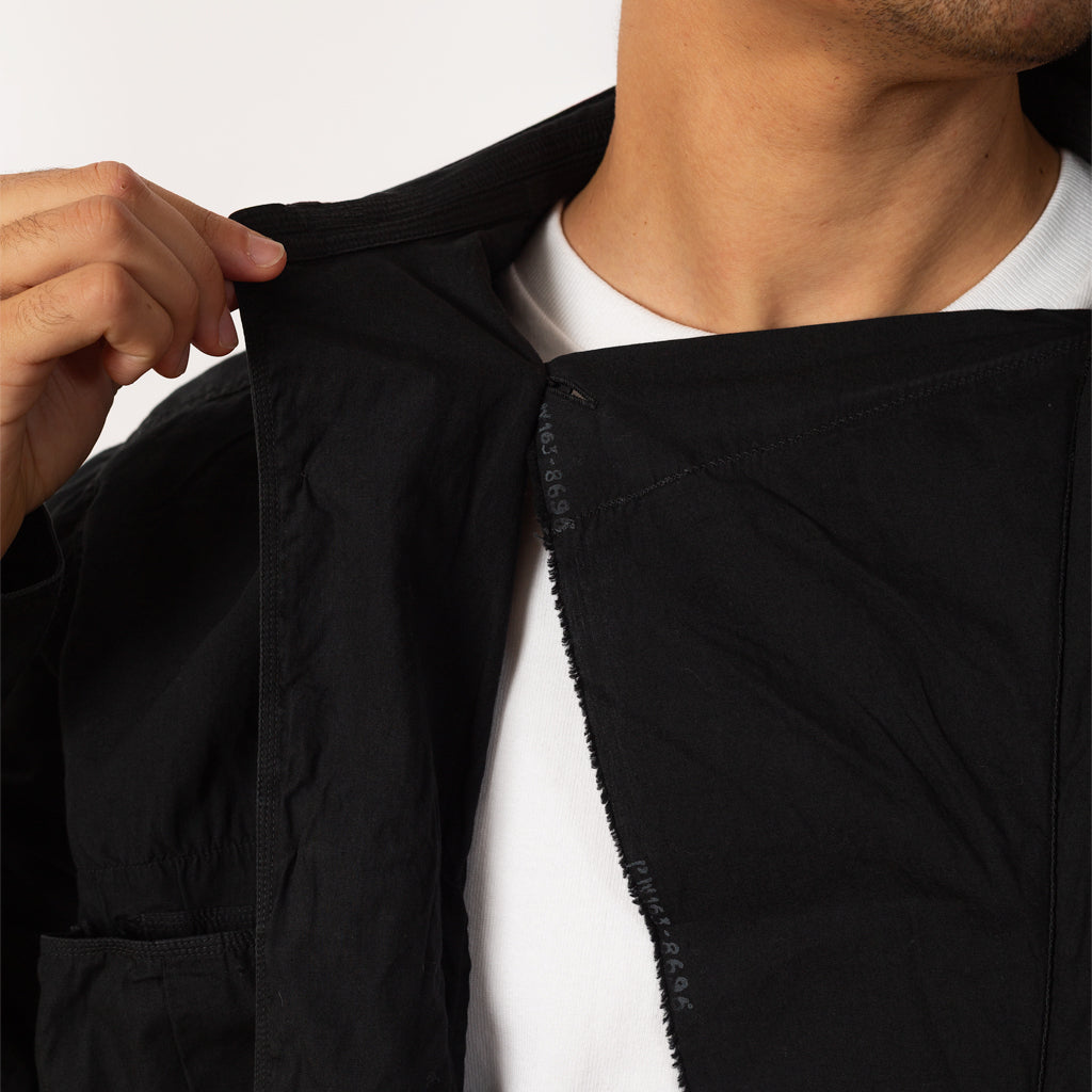 Broad Cloth Anorak Shirt - Black