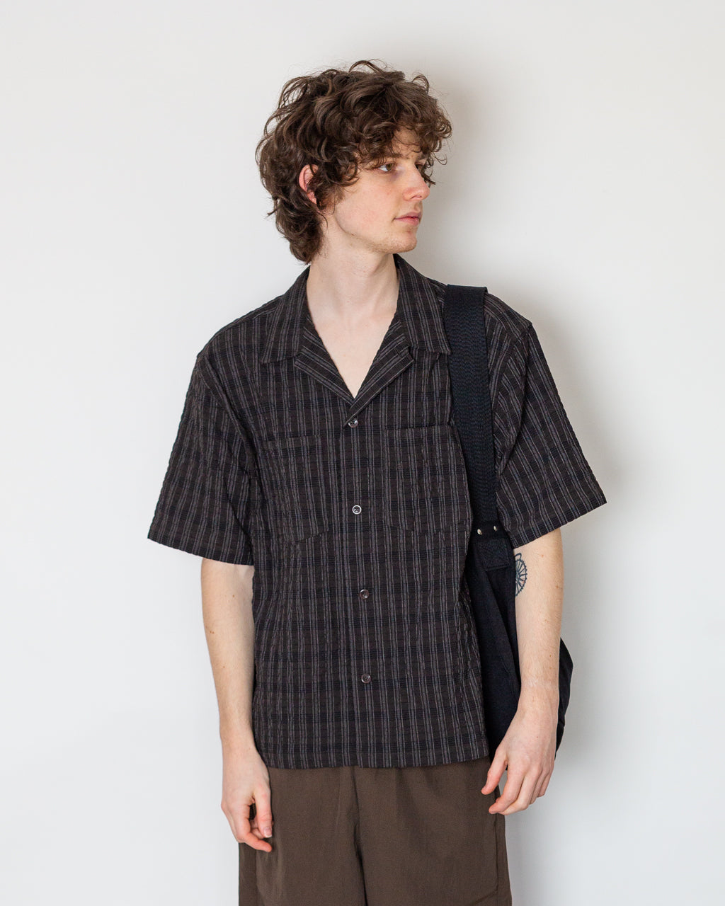 Mols Check SS Camp Shirt - Delicioso Brown