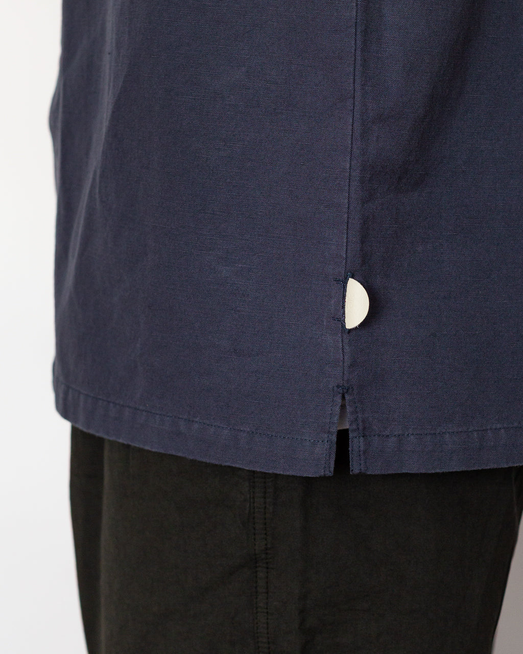 Patch Overshirt - Dark Navy Slub Linen