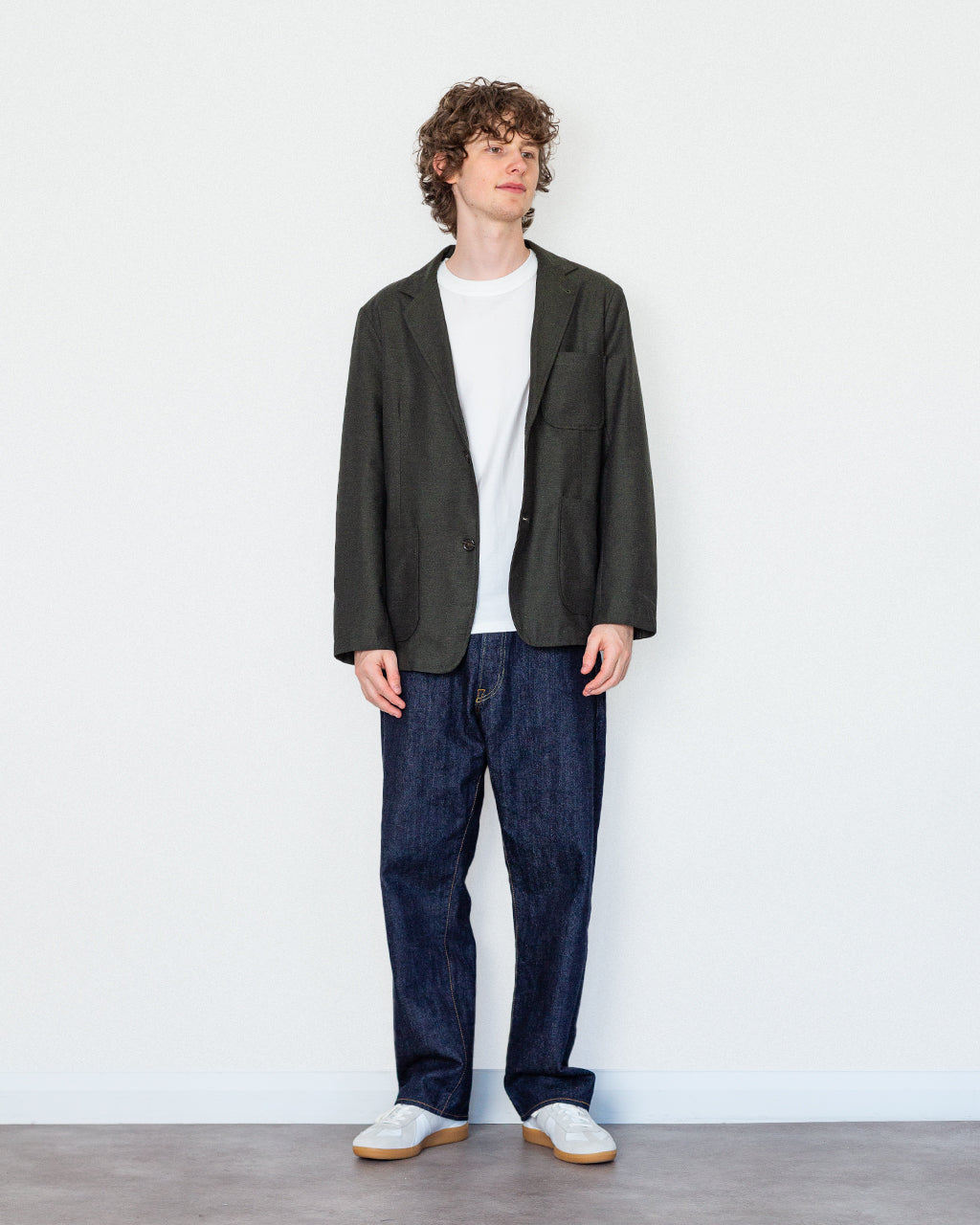 Two Button Jacket - Olive IT Tweed