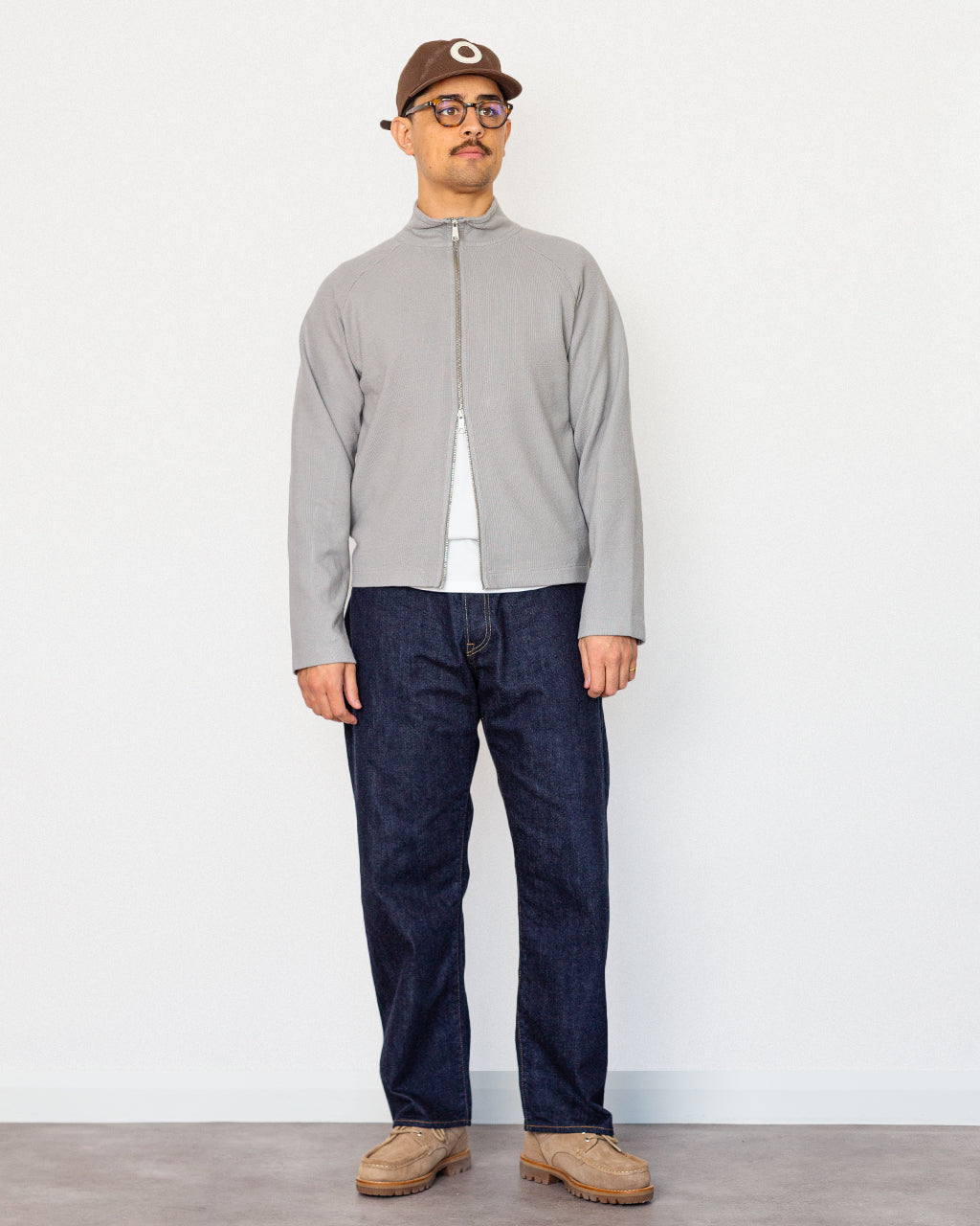 Leisure Zip Up - Mineral Grey Needle Jump