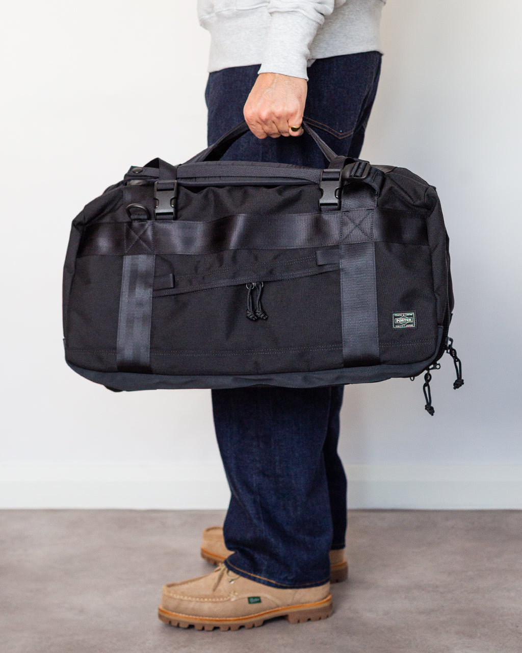 【美品】PORTER　BOOTH PACK　3WAY　DUFFLE BAG(M) Booth Pack 3 Way Duffle Bag (M) - Black | Porter - Yoshida & Co