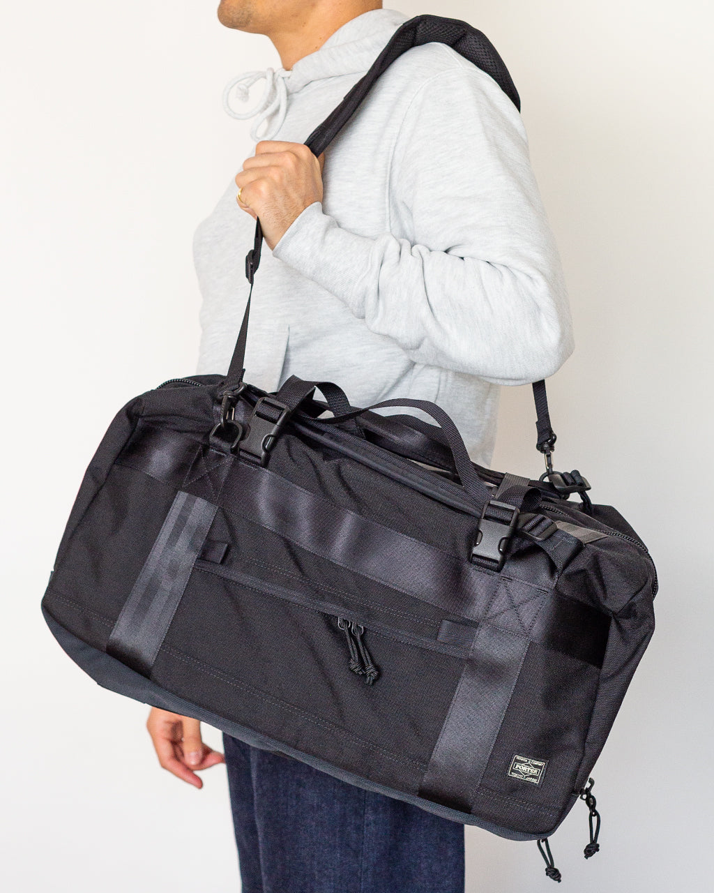 旅行かばん・小分けバッグ PORTER / BOOTH PACK 3WAY DUFFLE BAG(M) Booth Pack 3 Way Duffle Bag (M) - Black | Porter - Yoshida & Co