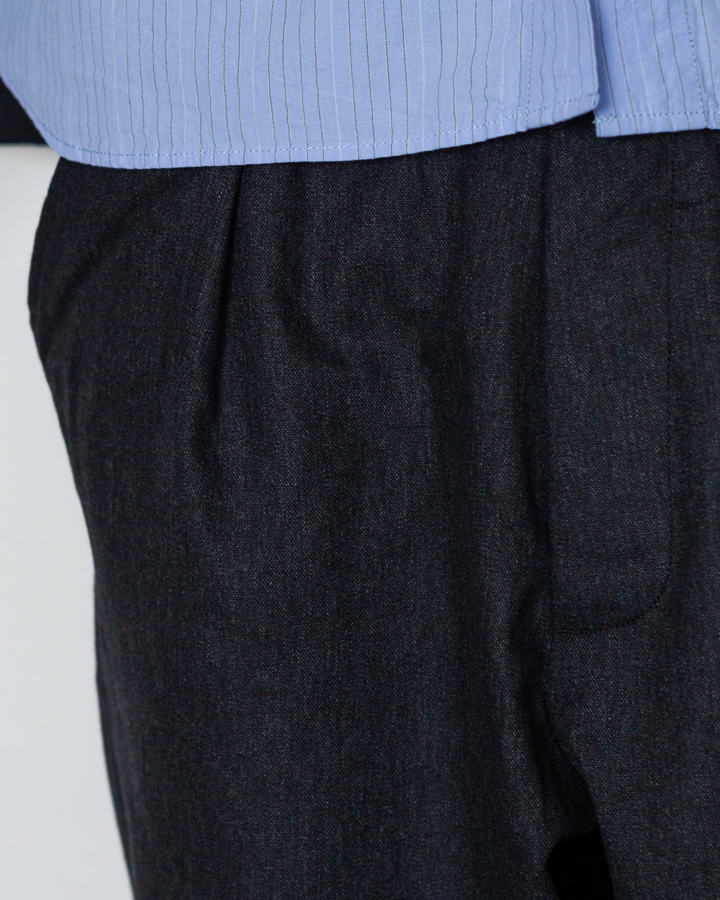 Pleated Track Pant - Charcoal IT Tweed