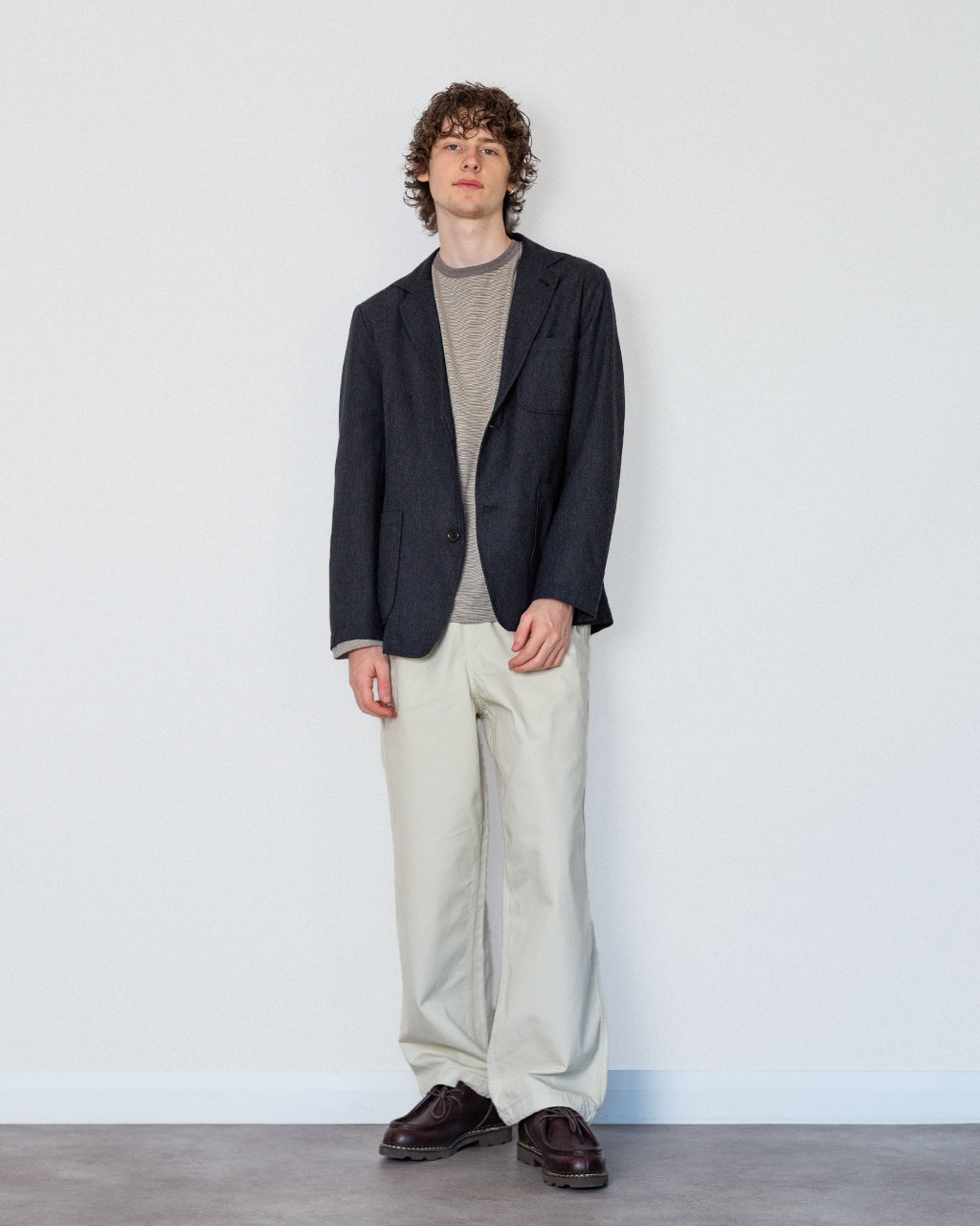Two Button Jacket - Charcoal IT Tweed
