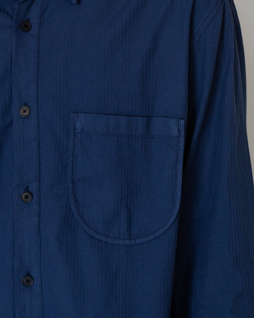 Herringbone Curve Shirt - Soft Navy