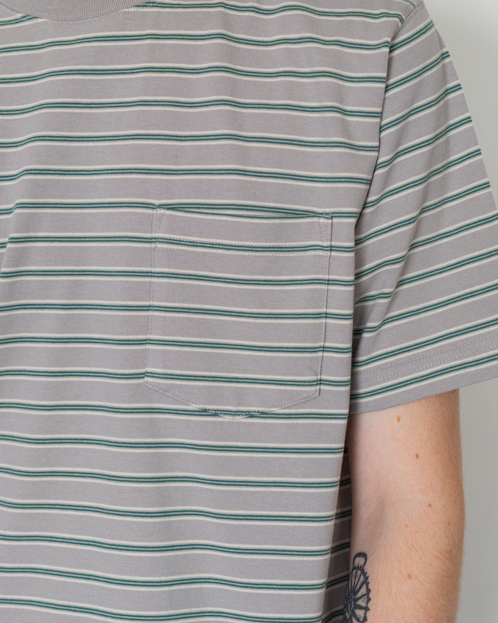 Pocket T-Shirt Multi Stripe - Grey