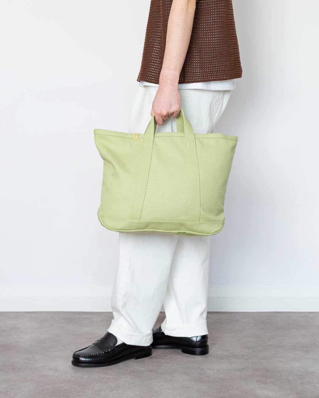 VISVIM R TOTE CANVAS L IVORY ビズビム Canvas Rime Tote M - Light Green | Visvim | Peggs & son.