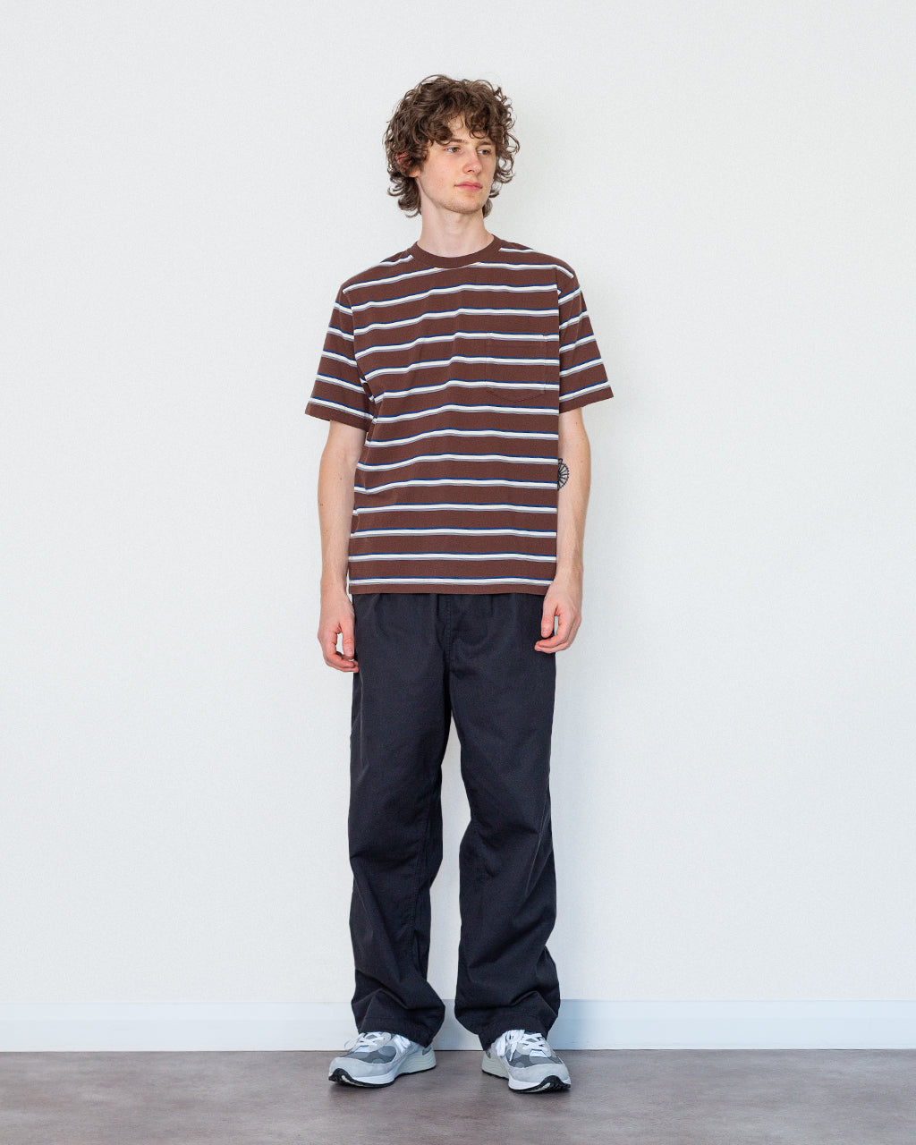 Pocket T-Shirt Multi Stripe - Brown
