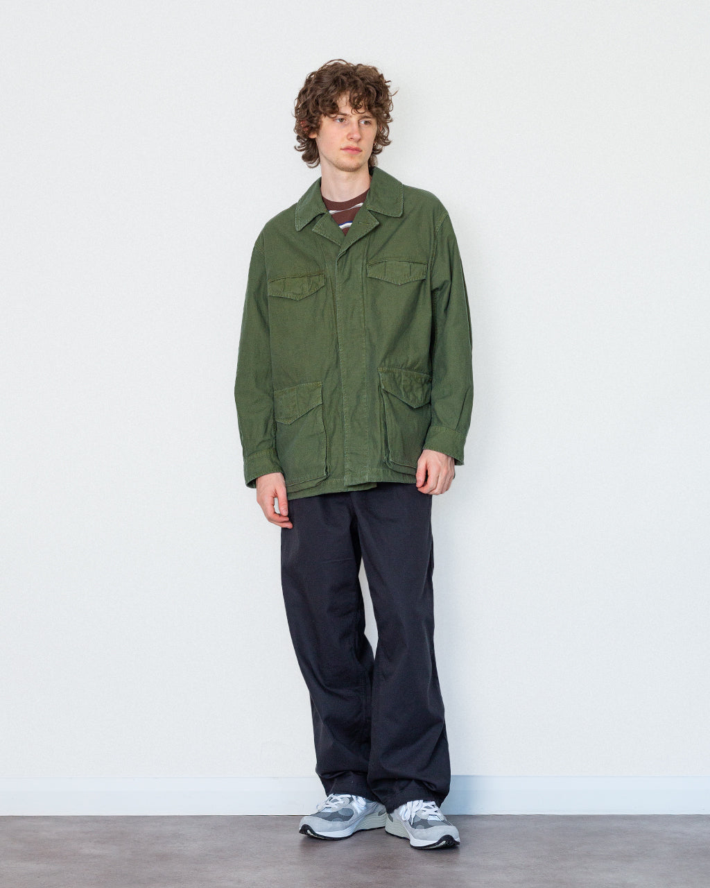 Back Satin M-47 Style Jacket - Olive