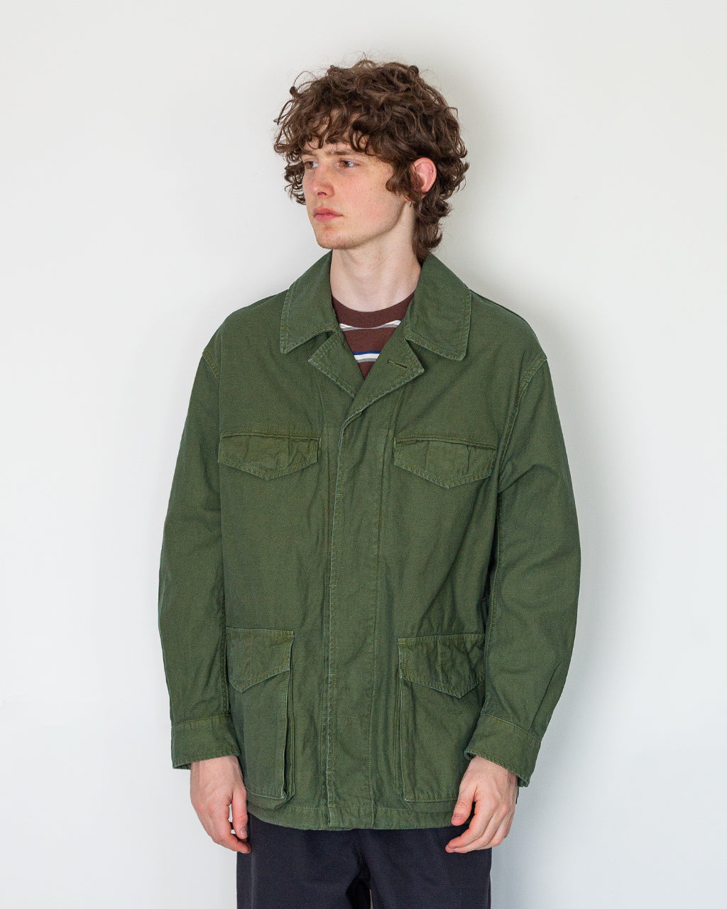 Back Satin M-47 Style Jacket - Olive | Sage De Cret | Peggs & son. Back Satin M-47 Style Jacket - Olive | Sage De Cret | Peggs & son.