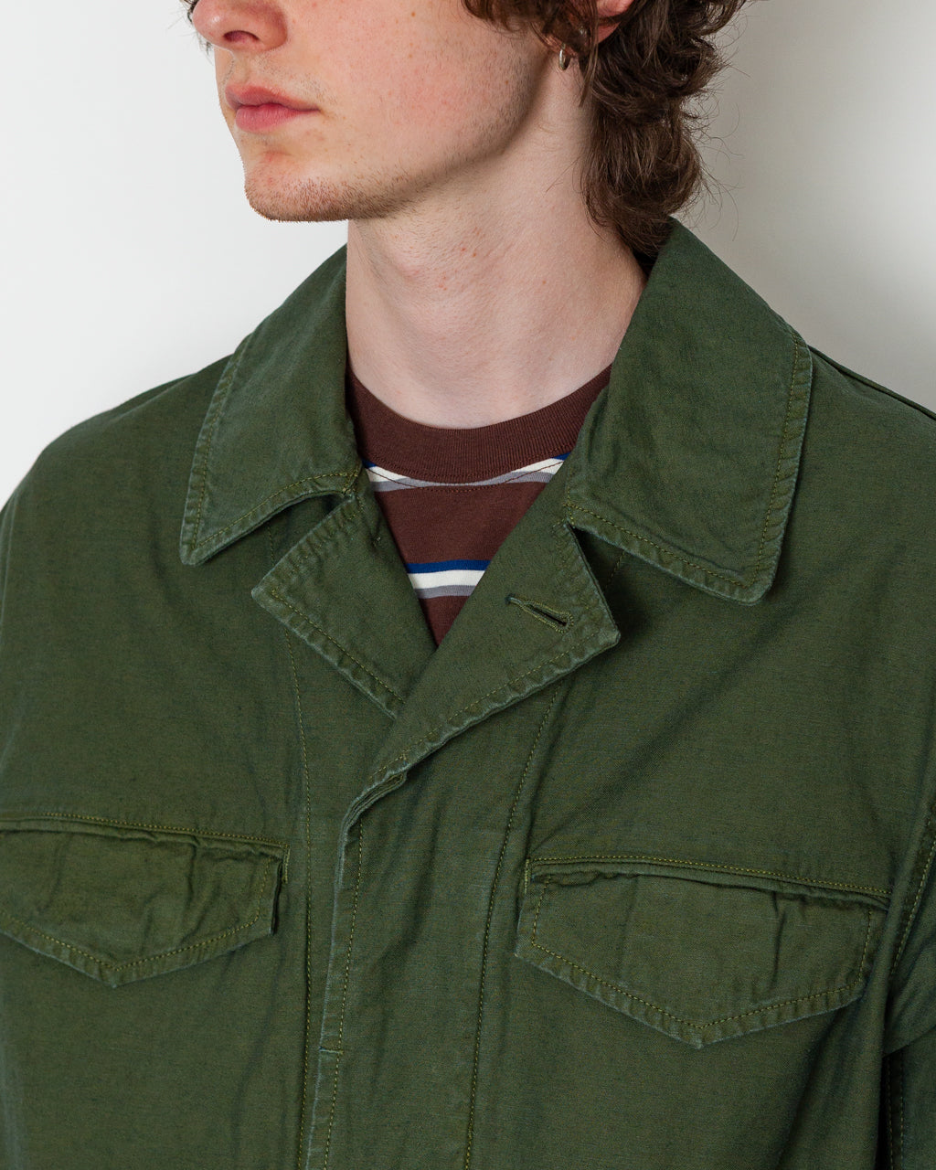 Back Satin M-47 Style Jacket - Olive