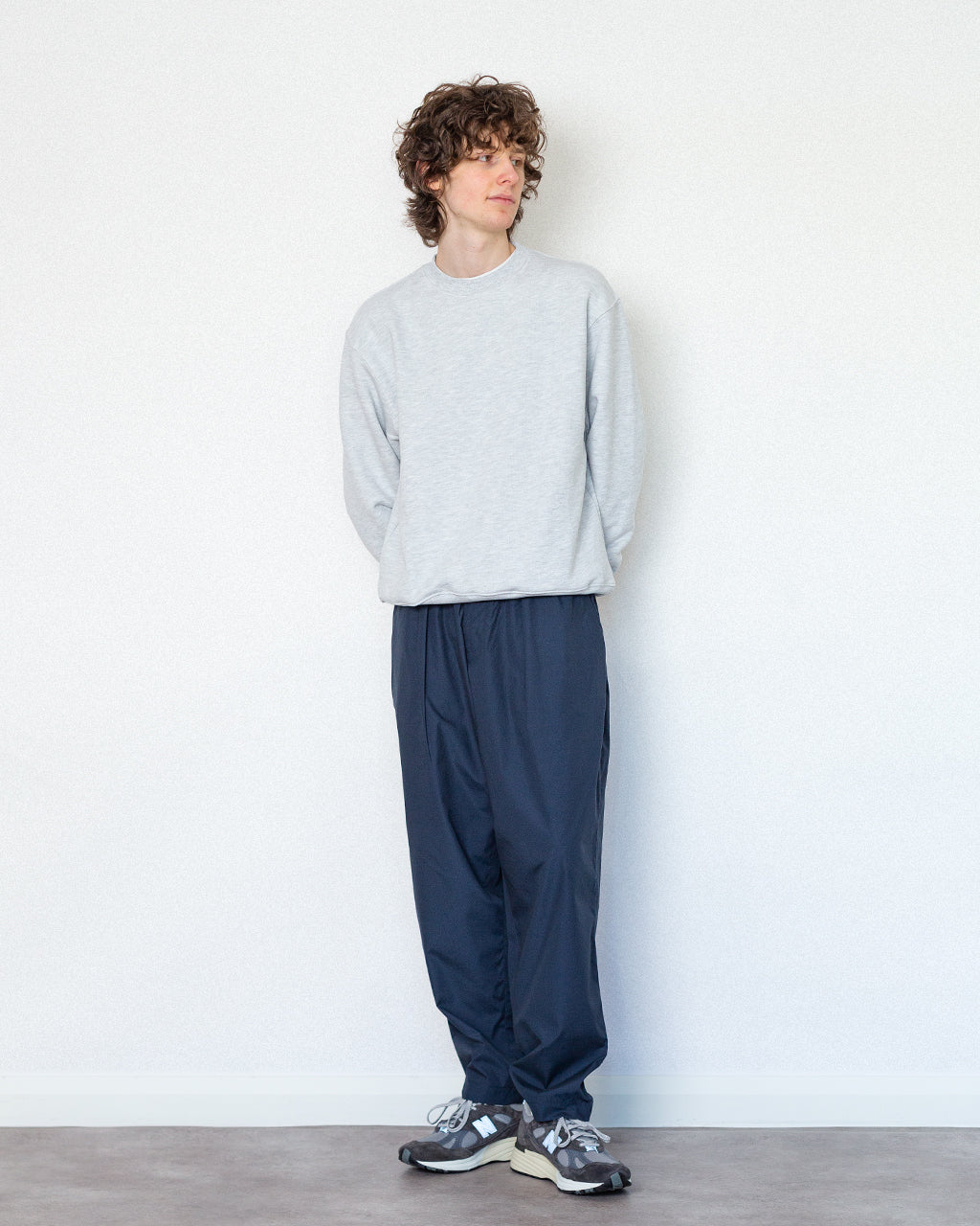 Recycled Poly Tech Pleated Track Pant - Navy