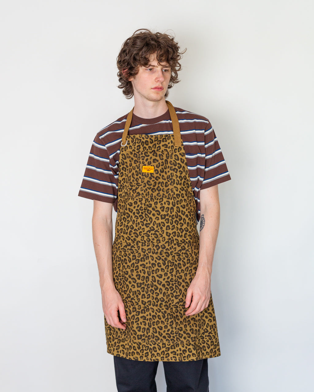 Patterned Apron - Brown Leopard