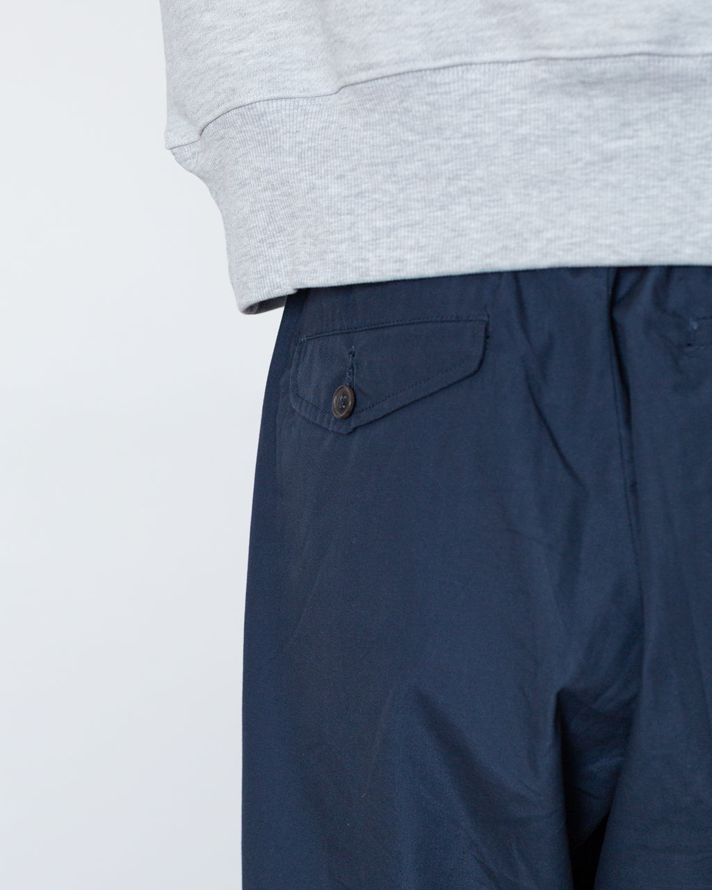 Recycled Poly Tech Pleated Track Pant - Navy