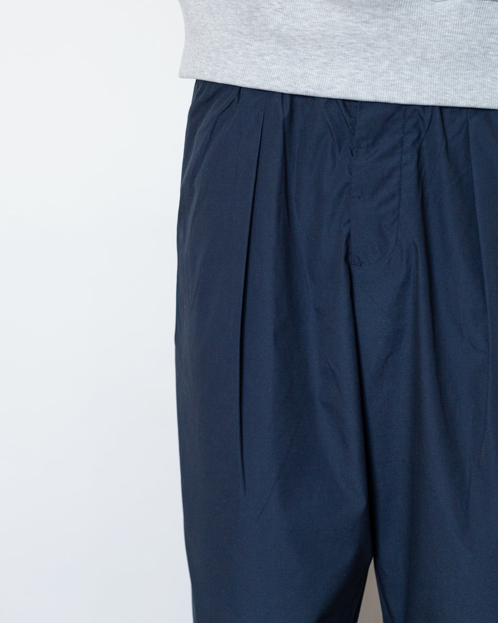 Recycled Poly Tech Pleated Track Pant - Navy