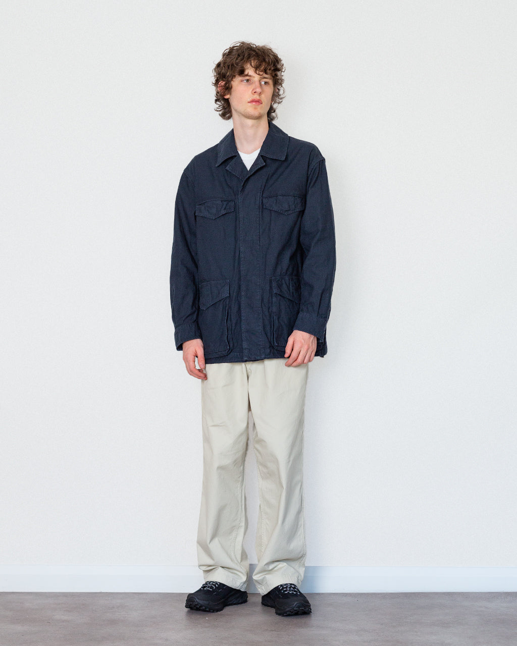 Back Satin M-47 Style Jacket - Navy