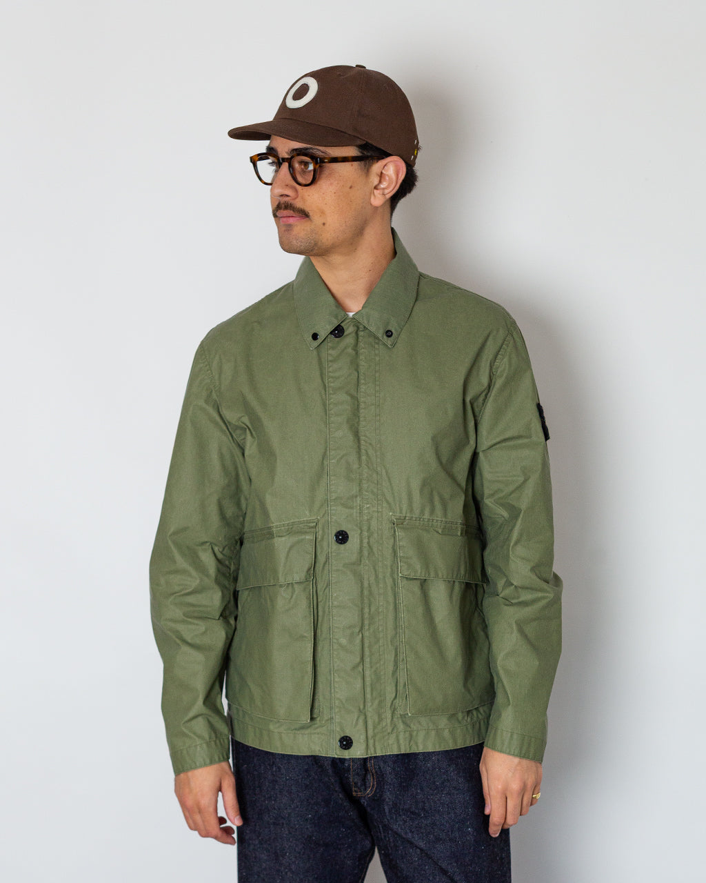 Short Collar Jacket - V005G Military Green