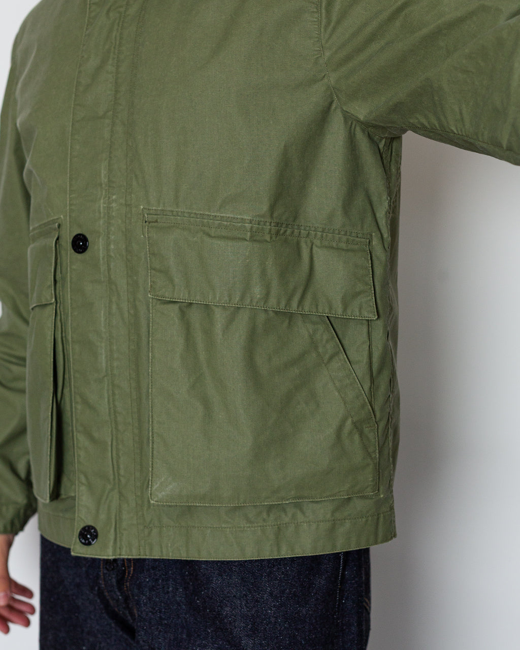 Short Collar Jacket - V005G Military Green