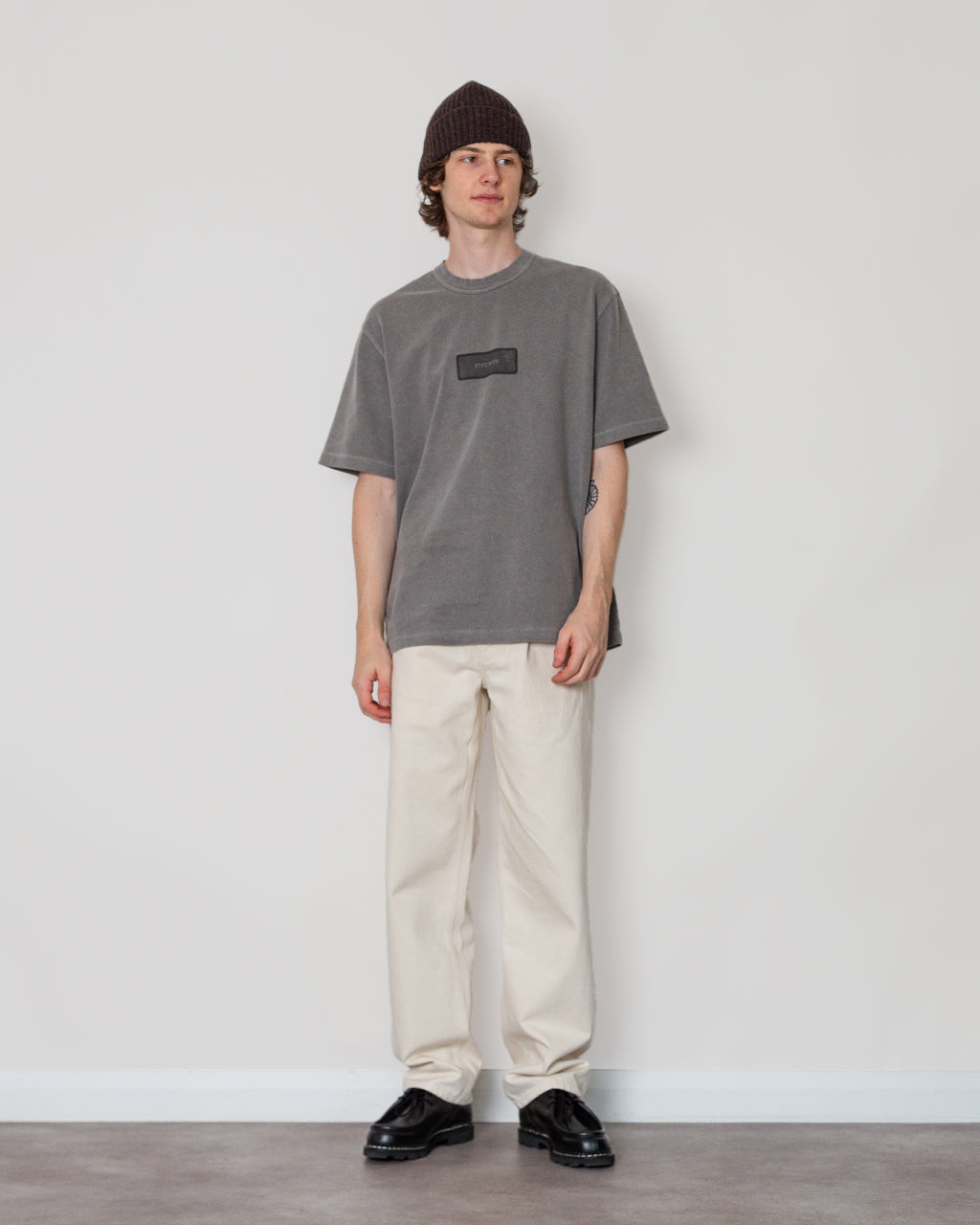 Mineral Dyed Cotton Jersey T-Shirt - Grey V0060
