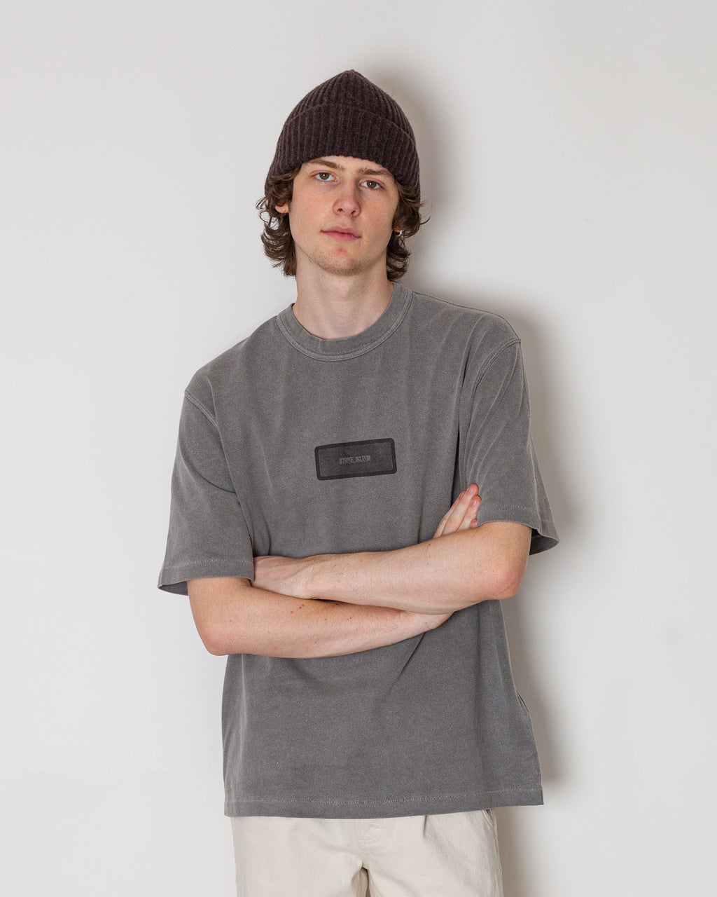 Mineral Dyed Cotton Jersey T-Shirt - Grey V0060