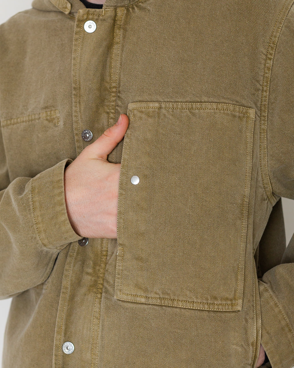 Mineral Dyed Cotton Gabardine Jacket  - Military Green V005G