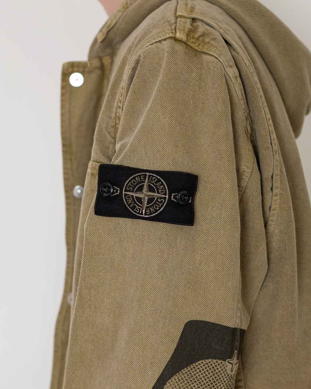 Mineral Dyed Cotton Gabardine Jacket  - Military Green V005G